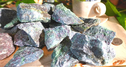 Raw Ruby in Fuchsite Specimen: Untreated Crystal for Home Decor