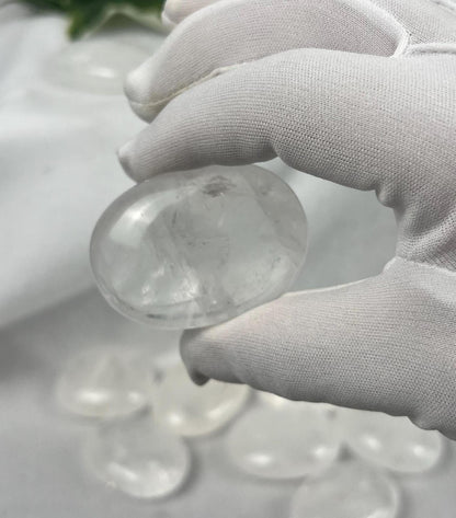 Clear Quartz Palm Stone: Polished Crystal for Meditation & Anxiety Relief Home Decor Worry Pocket Stress Anxiety Palm Stone