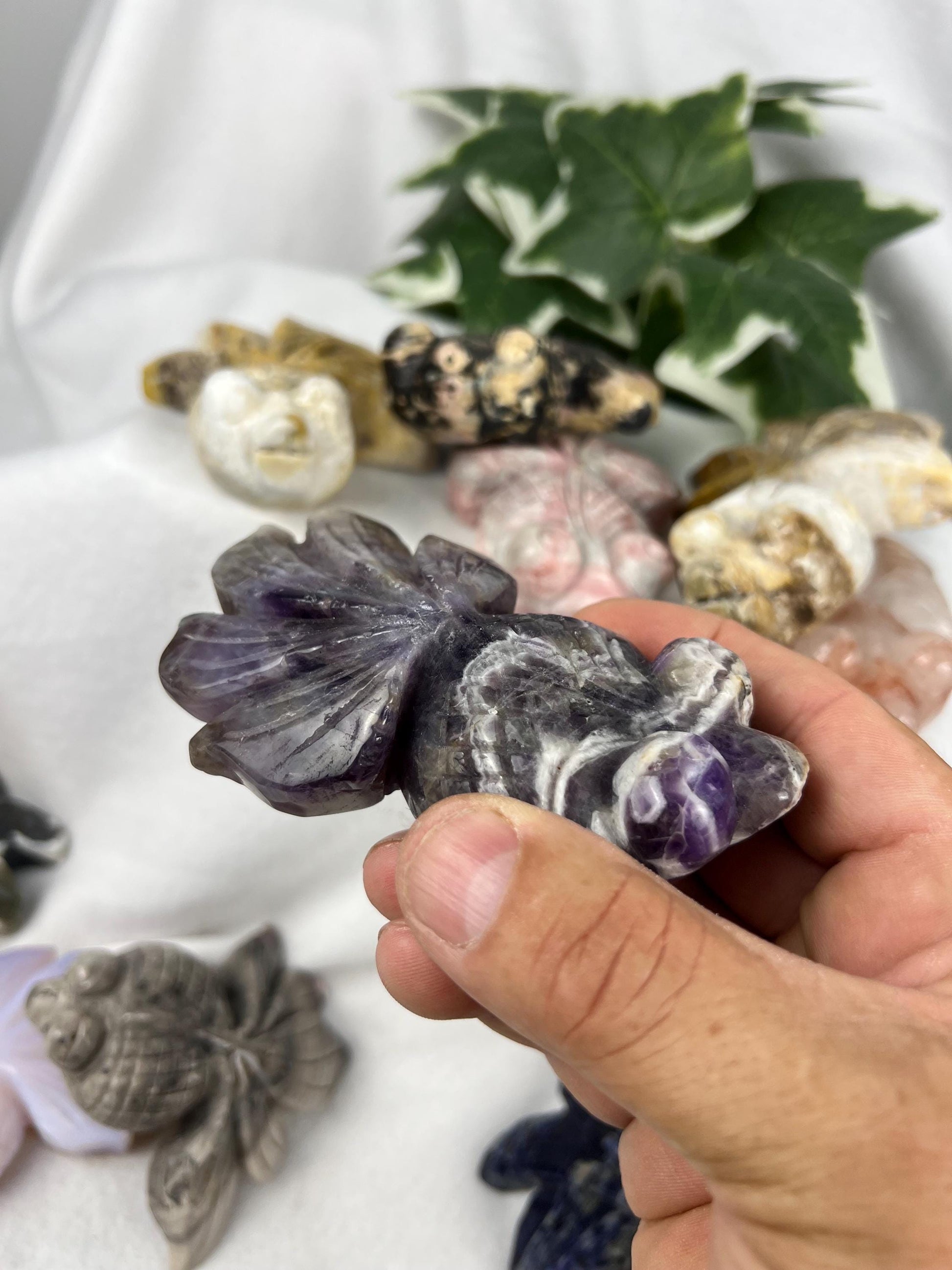 Large Feng Shui Chinese Goldfish Crystal Carving Polished Natural Home Decor Christmas Birthday Xmas Gift Statue Crystal Gemstone Good Luck