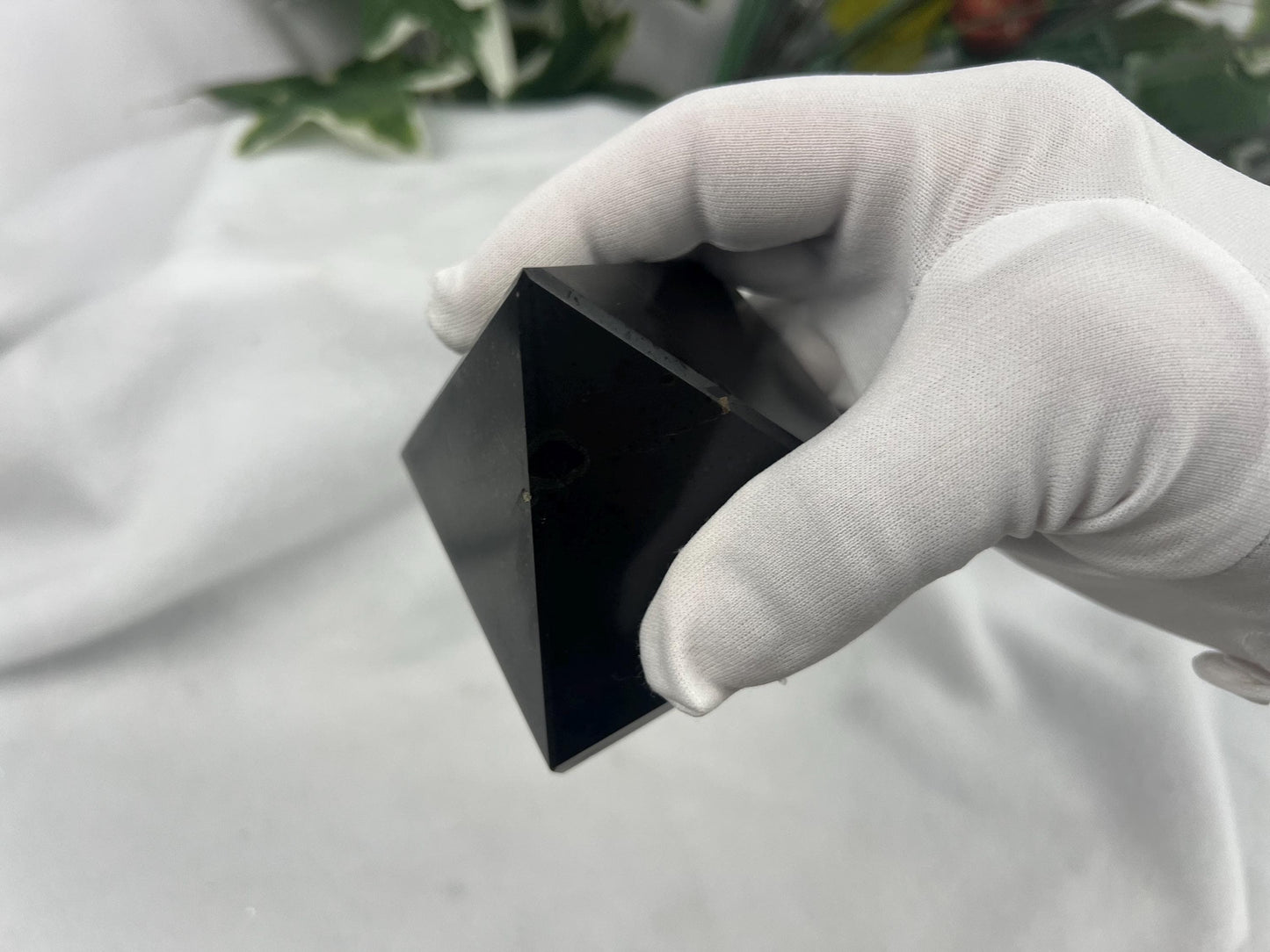 Namibia Black Tourmaline Pyramid Natural Crystal Polished Worry Stone Home Decor Anxiety Pocket Distraction Meditation Birthday Christmas