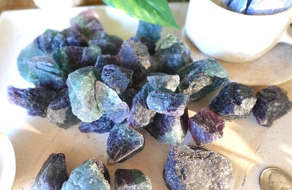 Raw Rainbow Fluorite Crystals Natural Crystal Worry Stone Home Decor Anxiety Pocket Distraction Meditation Gift Birthday Christmas