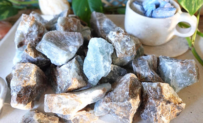 Raw Blue Onyx Crystals Natural Crystal Worry Stone Home Decor Anxiety Pocket Distraction Meditation Gift Birthday Christmas