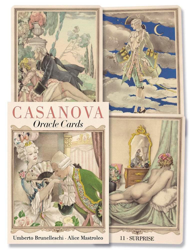 Casanova Oracle Deck with 128-page Guidebook 32 Large Cards Fully Licensed Special Gift Fortune Lo Scarabeo Home Decor Historical Artistic