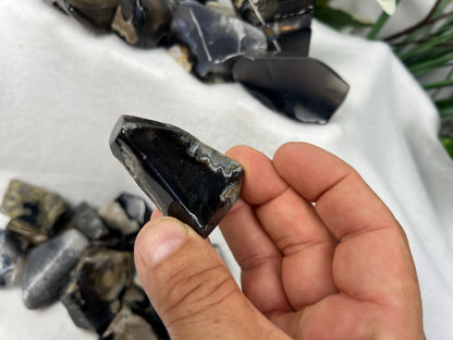 Oregon Volcano Lava Agate: Polished Free Form Crystal Stone Home Decor Worry Pocket Stress Anxiety Palm Stone