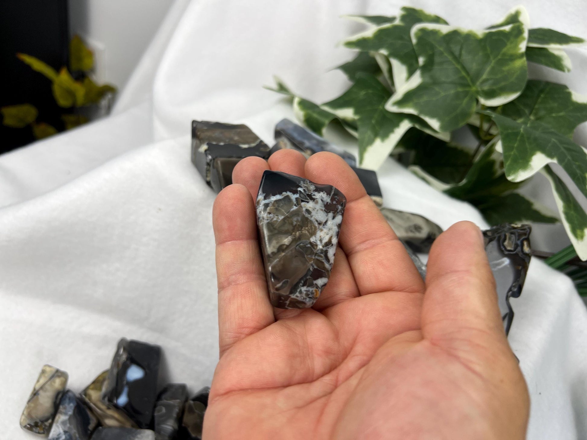 Oregon Volcano Lava Agate: Polished Free Form Crystal Stone Home Decor Worry Pocket Stress Anxiety Palm Stone