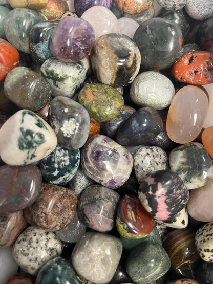 Polished Tumble Stones: Assorted Gemstones for Crafts & Decor Home Decor Worry Pocket Stress Anxiety Palm Stone
