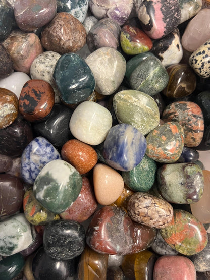 Polished Tumble Stones: Assorted Gemstones for Crafts & Decor Home Decor Worry Pocket Stress Anxiety Palm Stone
