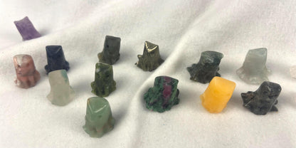 Carved Crystal Halloween Carvings: Kitty, Ghost, Turtle - Pick 3