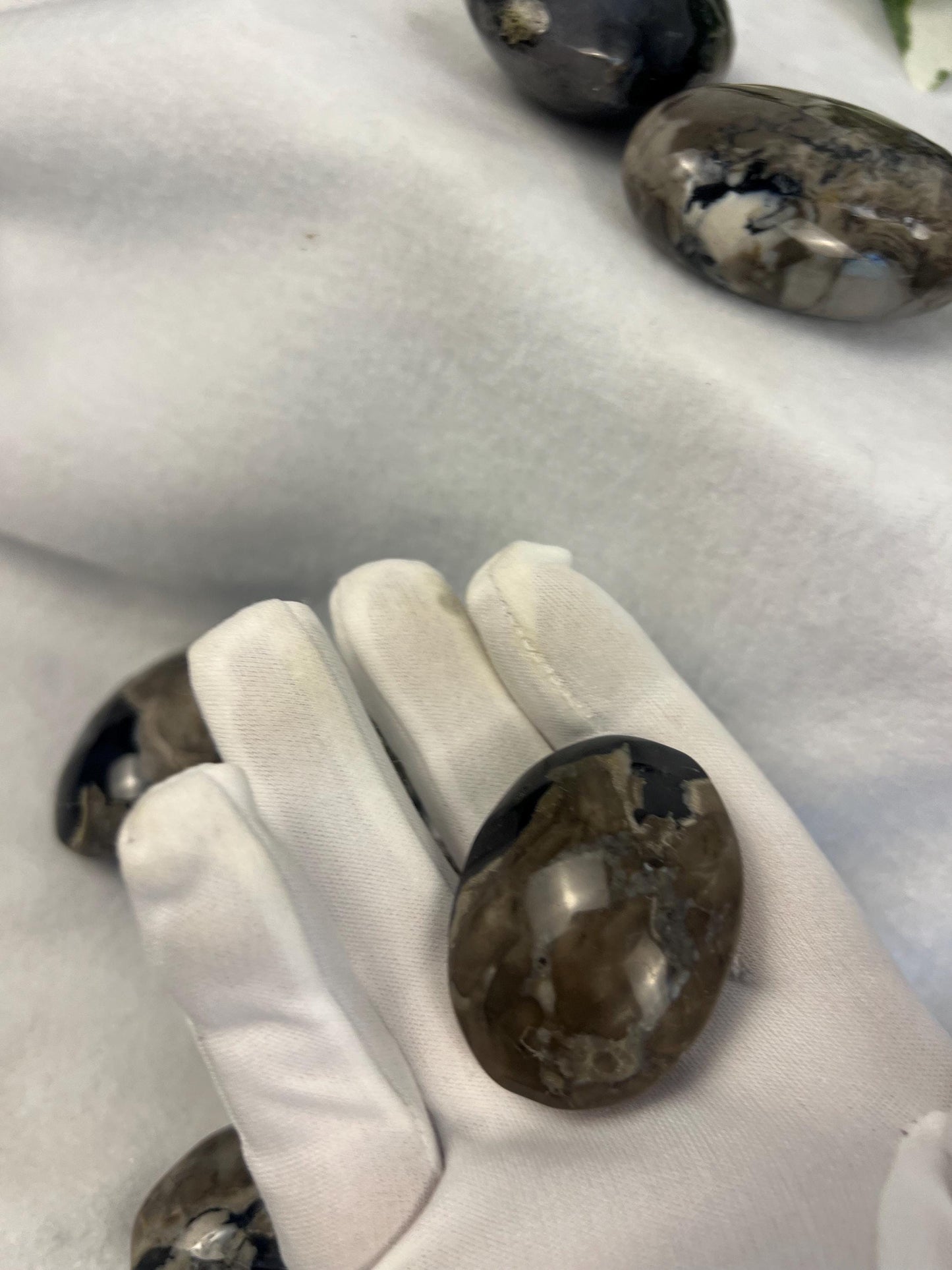 Oregon Volcano Lava Agate Palm Stone: Polished Crystal, Anxiety Relief Home Decor Worry Pocket Stress Anxiety Palm Stone