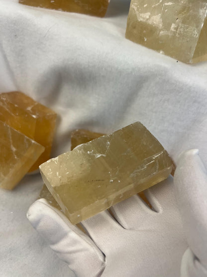 Beeswax Calcite Palm Stone: Polished Crystal for Anxiety & Home Decor Home Decor Worry Pocket Stress Anxiety Palm Stone