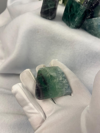 Rainbow Fluorite Freeform Carving: Polished Crystal Stone for Anxiety Relief Home Decor Worry Pocket Stress Anxiety Palm Stone