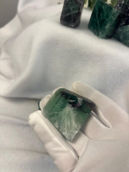 Rainbow Fluorite Freeform Carving: Polished Crystal Stone for Anxiety Relief Home Decor Worry Pocket Stress Anxiety Palm Stone