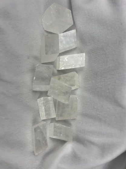 Ice Calcite Palm Stone: Polished Crystal for Anxiety & Home Decor Home Decor Worry Pocket Stress Anxiety Palm Stone
