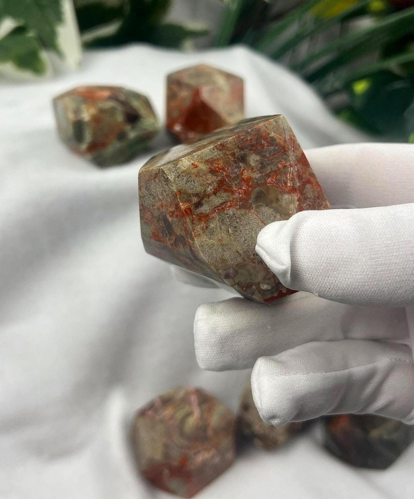 Australian Brecciated Jasper Natural Palm Free form Polished Carved Crystal Distraction Home Decor Worry Stress Relief Anxiety Gift Birthday