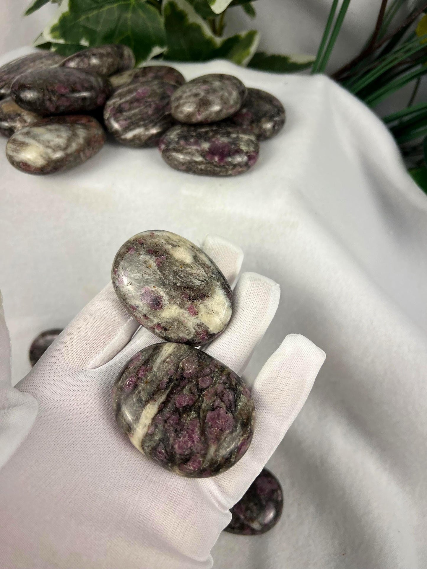Arkansas Eudialyte Palm Stone: Natural Home Decor, Worry Stone Home Decor Worry Pocket Stress Anxiety Palm Stone