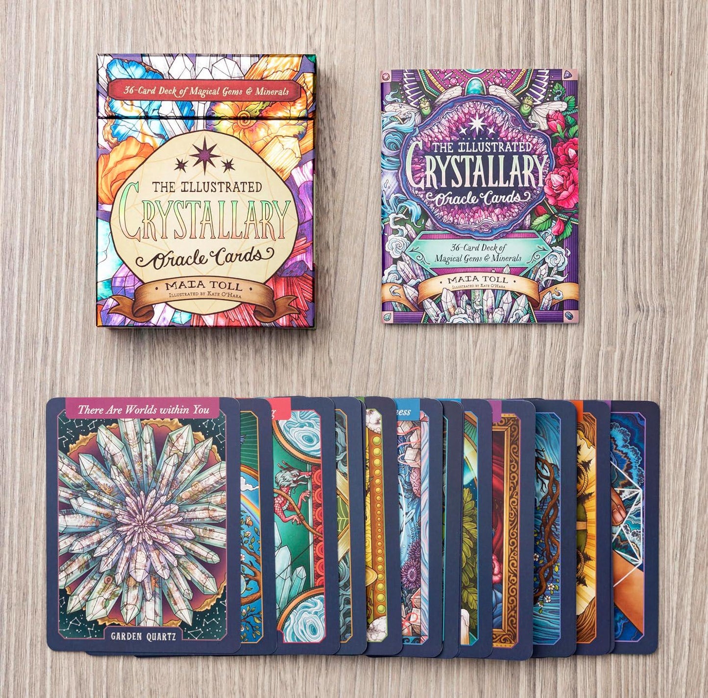 The Illustrated Crystallary Oracle Cards Home Decor Worry Prayer Anxiety Distraction 36-Card Deck of Magical Gems and Minerals Wild Wisdom
