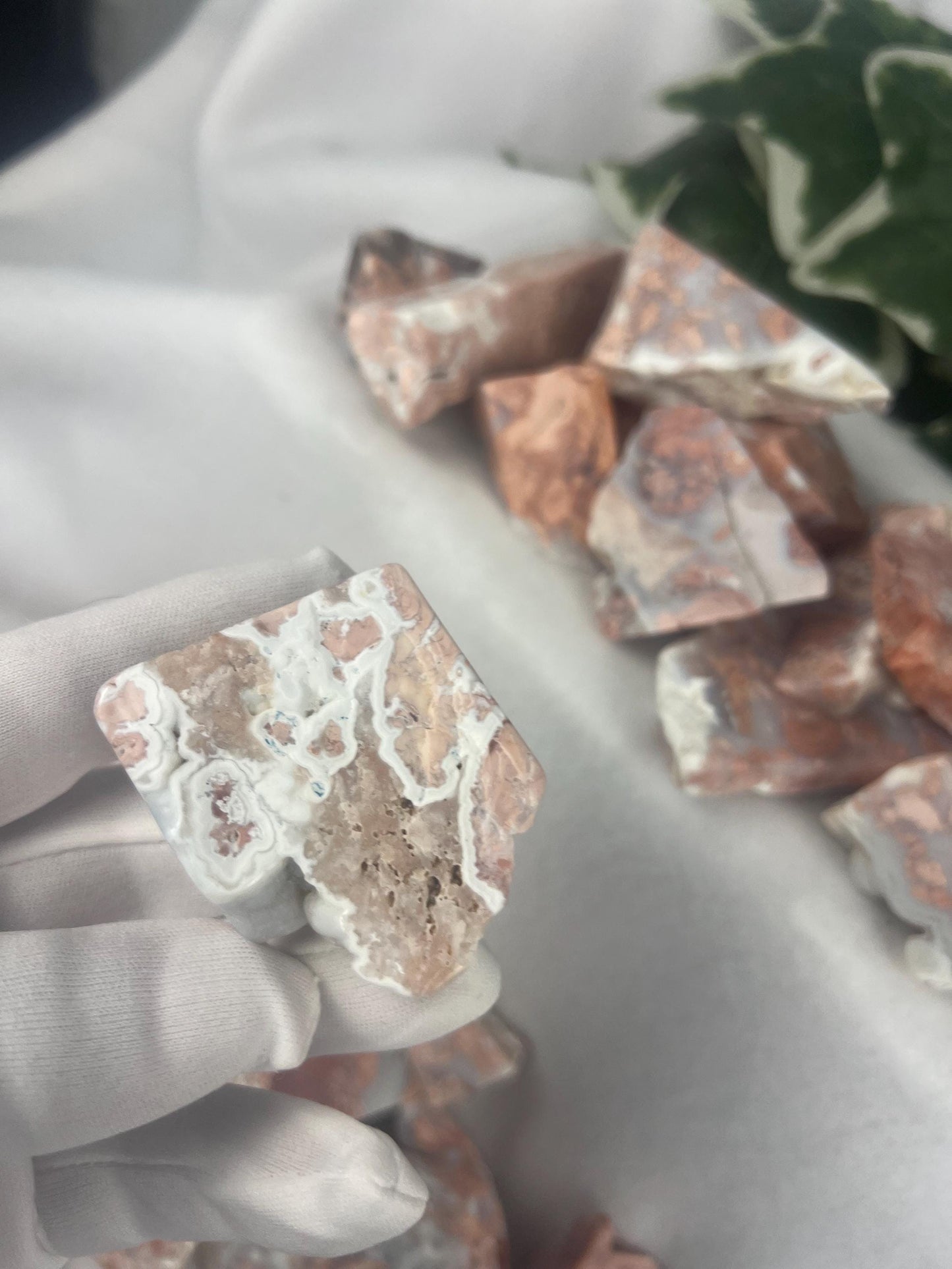 Antique Rose Agate Palm Stone: Polished Crystal for Meditation Home Decor Worry Pocket Stress Anxiety Palm Stone