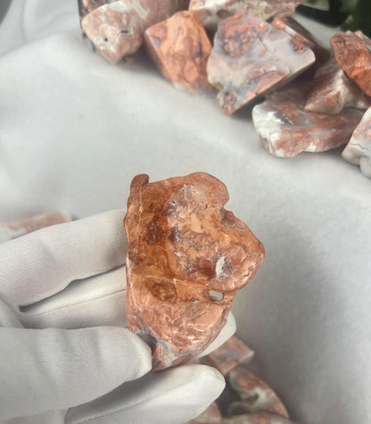 Antique Rose Agate Palm Stone: Polished Crystal for Meditation Home Decor Worry Pocket Stress Anxiety Palm Stone