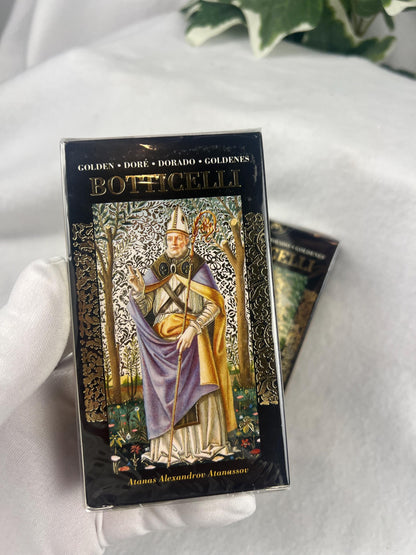 Golden Botticelli Tarot Deck 78 Cards Fully Licensed and Original Inclusive Tarot Deck Guidebook Home Decor Gift