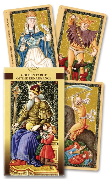 Golden Renaissance Tarot Deck 78 Cards Fully Licensed and Original Inclusive Tarot Deck Guidebook Home Decor Gift