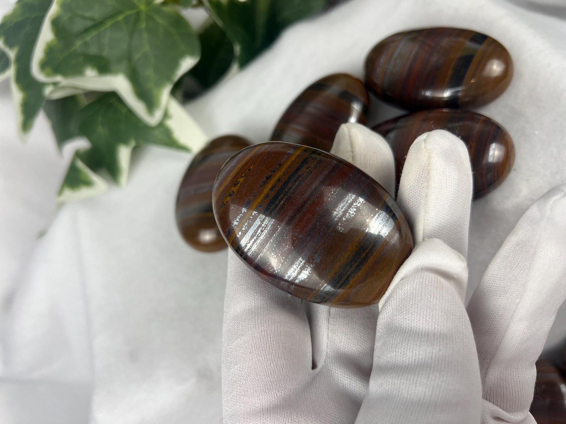 Iron Tiger Eye Tiger Iron Natural Palm Stone Smooth Polished Carved Crystal Distraction Pocket Worry Anxiety Home Decor Gift Xmas Christmas