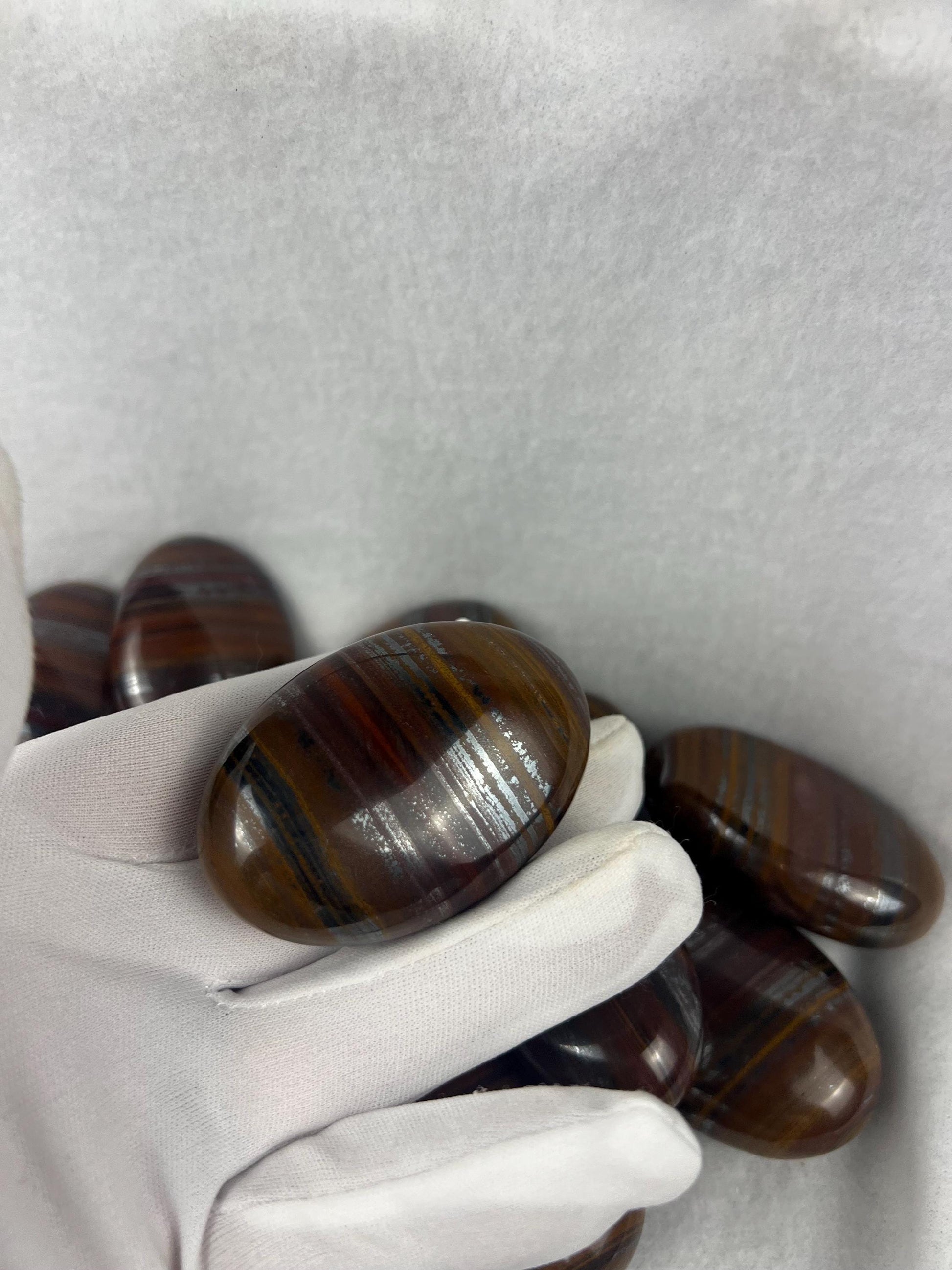 Iron Tiger Eye Tiger Iron Natural Palm Stone Smooth Polished Carved Crystal Distraction Pocket Worry Anxiety Home Decor Gift Xmas Christmas