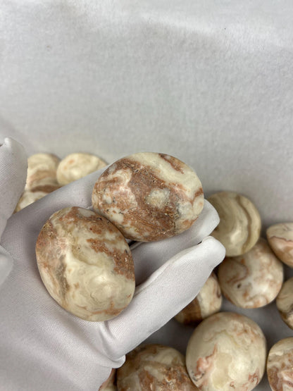 Agyupat Calcite Palm Stone: Polished Crystal for Stress & Anxiety Relief Home Decor Worry Pocket Stress Anxiety Palm Stone