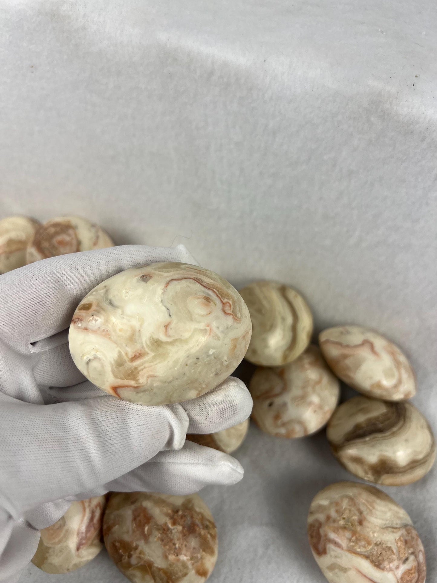 Agyupat Calcite Palm Stone: Polished Crystal for Stress & Anxiety Relief Home Decor Worry Pocket Stress Anxiety Palm Stone