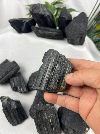 Raw Afghan Black Tourmaline Natural Crystal Raw Worry Stone Home Decor Anxiety Pocket Distraction Meditation Gift Birthday Christmas