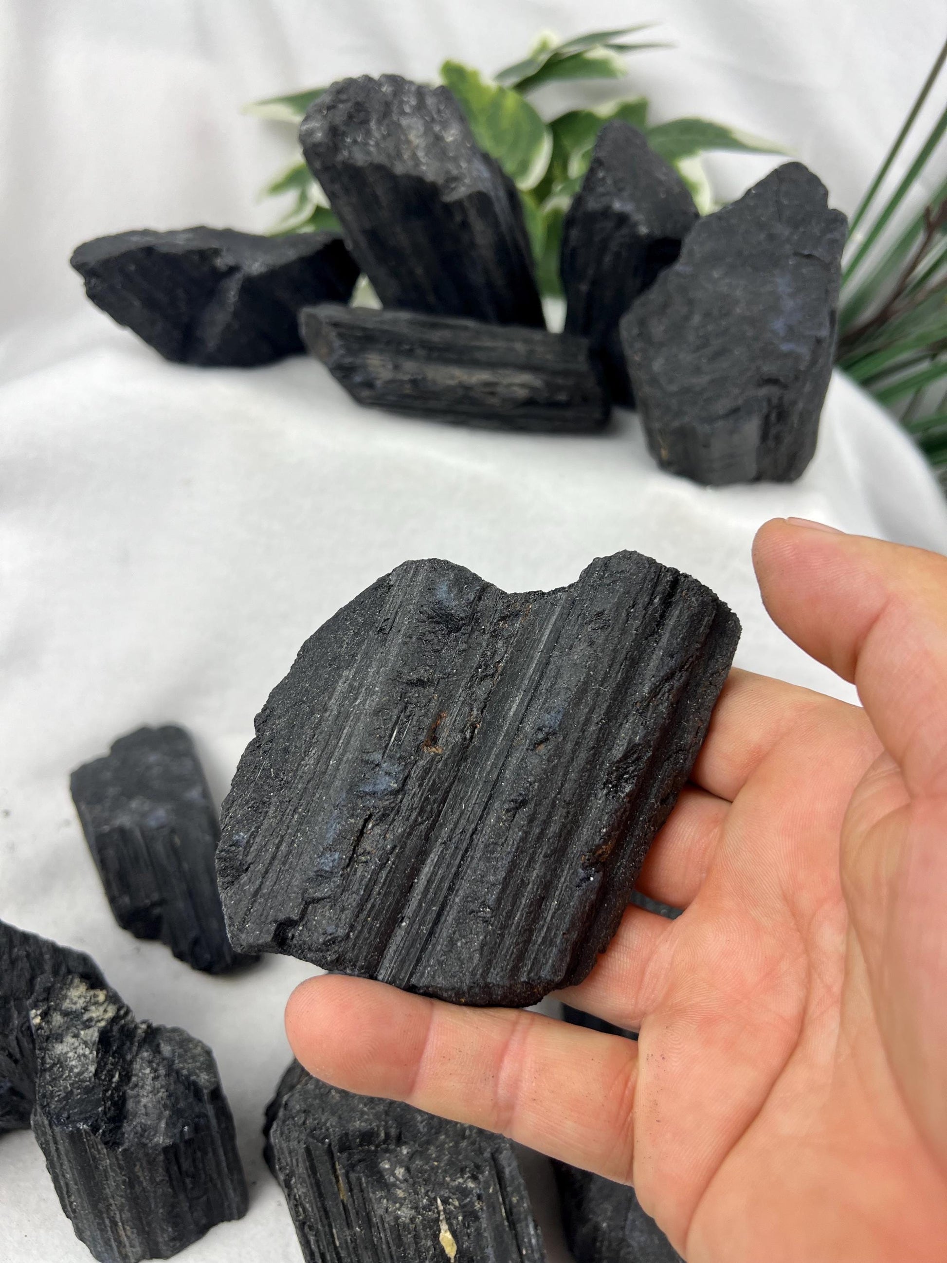 Raw Afghan Black Tourmaline Natural Crystal Raw Worry Stone Home Decor Anxiety Pocket Distraction Meditation Gift Birthday Christmas