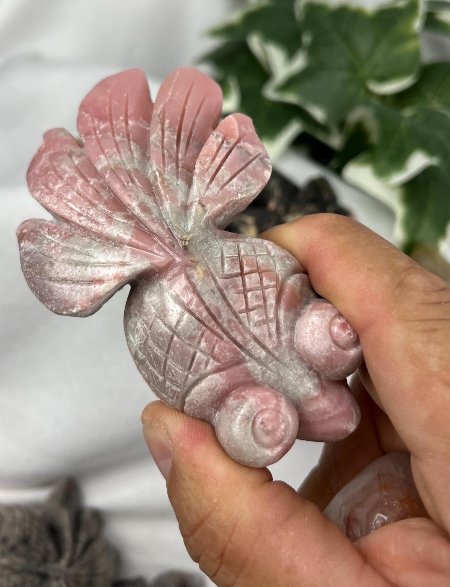 Hand Carved Crystal Goldfish Statue: Feng Shui Home Decor