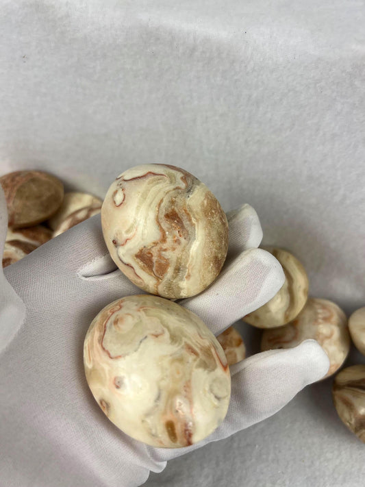 Agyupat Stone Fossil Natural Palm Stone Smooth Polished Carved Crystal Distraction Home Decor Worry Stress Relief Anxiety Christmas Xmas