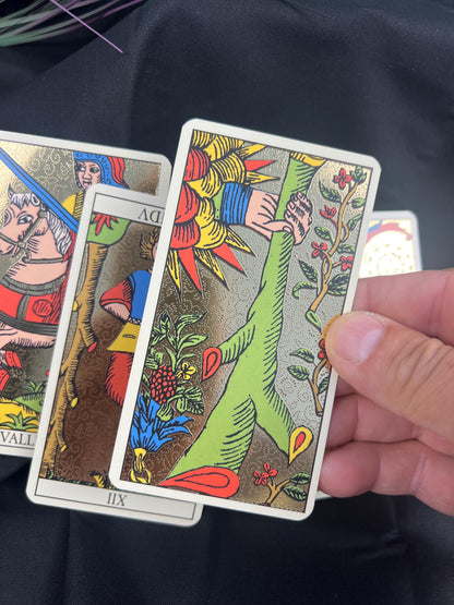 Golden Tarot of Marseille 1751 Deck 78 Cards Fully Licensed and Original Inclusive Tarot Deck Guidebook Home Decor Gift