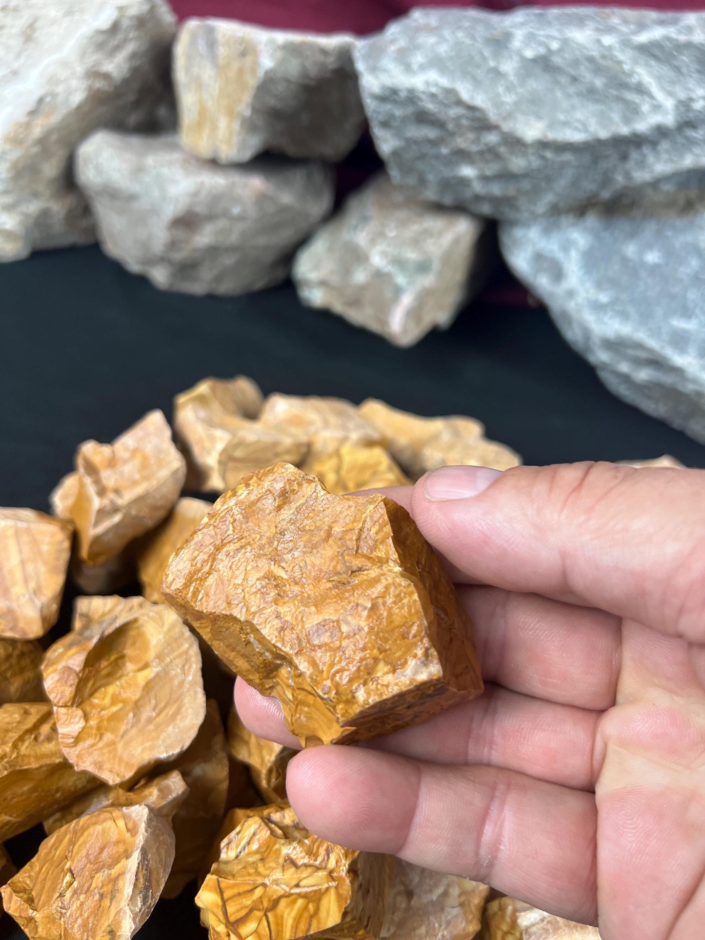 Raw Owyhee Jasper Picture Jasper Natural Palm Stone Smooth Polished Carved Crystal Worry Anxiety Distraction Meditation Christmas Xmas Gift
