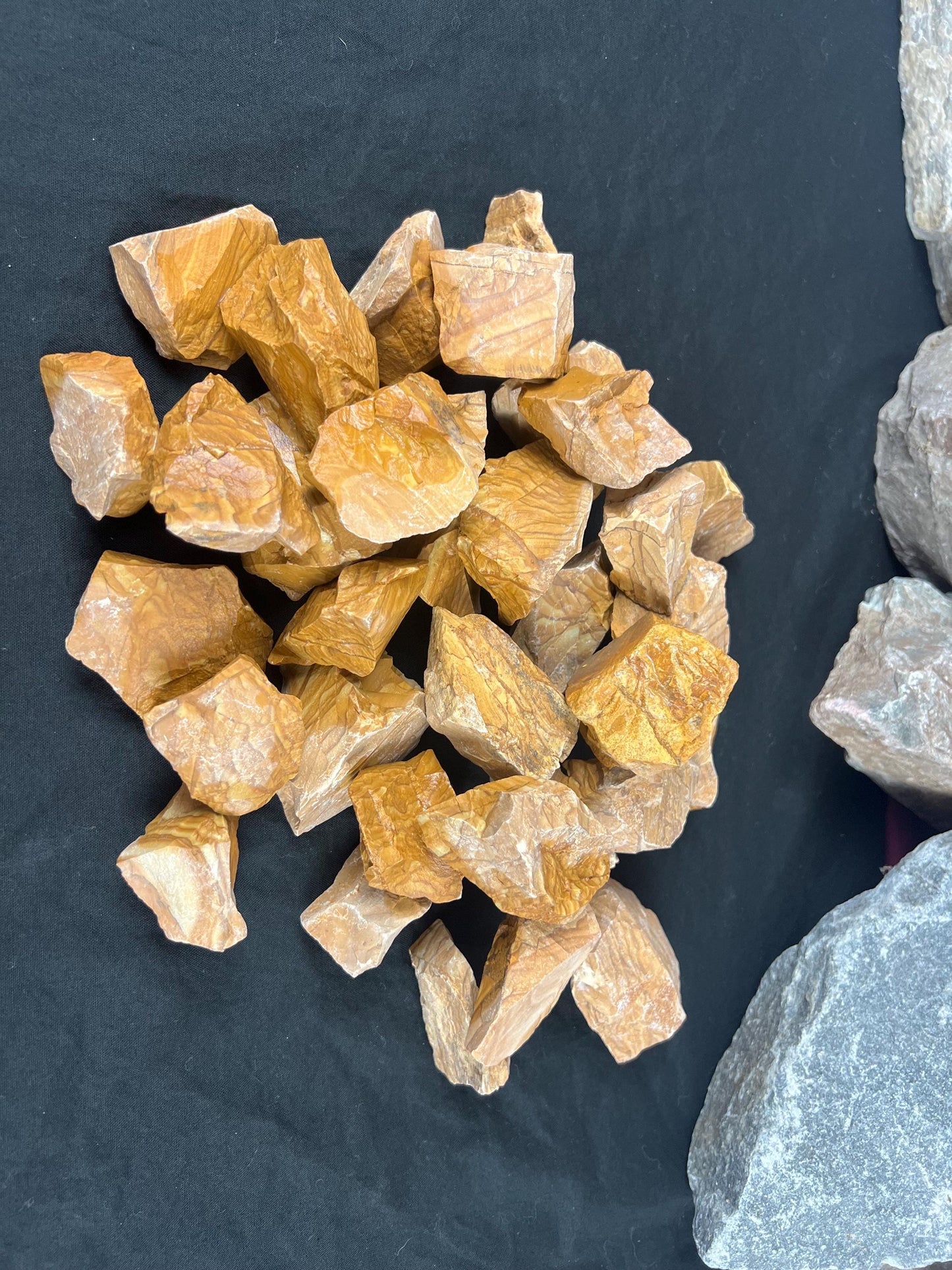 Raw Owyhee Jasper Picture Jasper Natural Palm Stone Smooth Polished Carved Crystal Worry Anxiety Distraction Meditation Christmas Xmas Gift