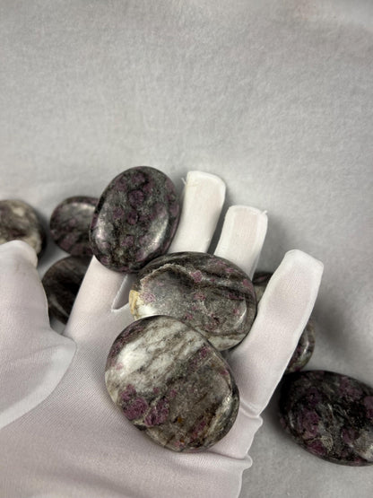 Arkansas Eudialyte Palm Stone: Natural Home Decor, Worry Stone Home Decor Worry Pocket Stress Anxiety Palm Stone
