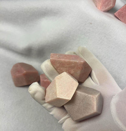 Andean Pink Opal Crystal: Free Form Stone for Anxiety Relief Home Decor Worry Pocket Stress Anxiety Palm Stone