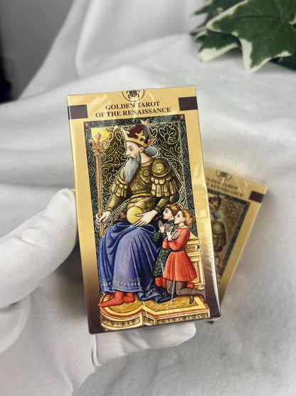 Golden Renaissance Tarot Deck 78 Cards Fully Licensed and Original Inclusive Tarot Deck Guidebook Home Decor Gift