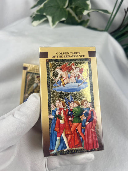 Golden Renaissance Tarot Deck 78 Cards Fully Licensed and Original Inclusive Tarot Deck Guidebook Home Decor Gift