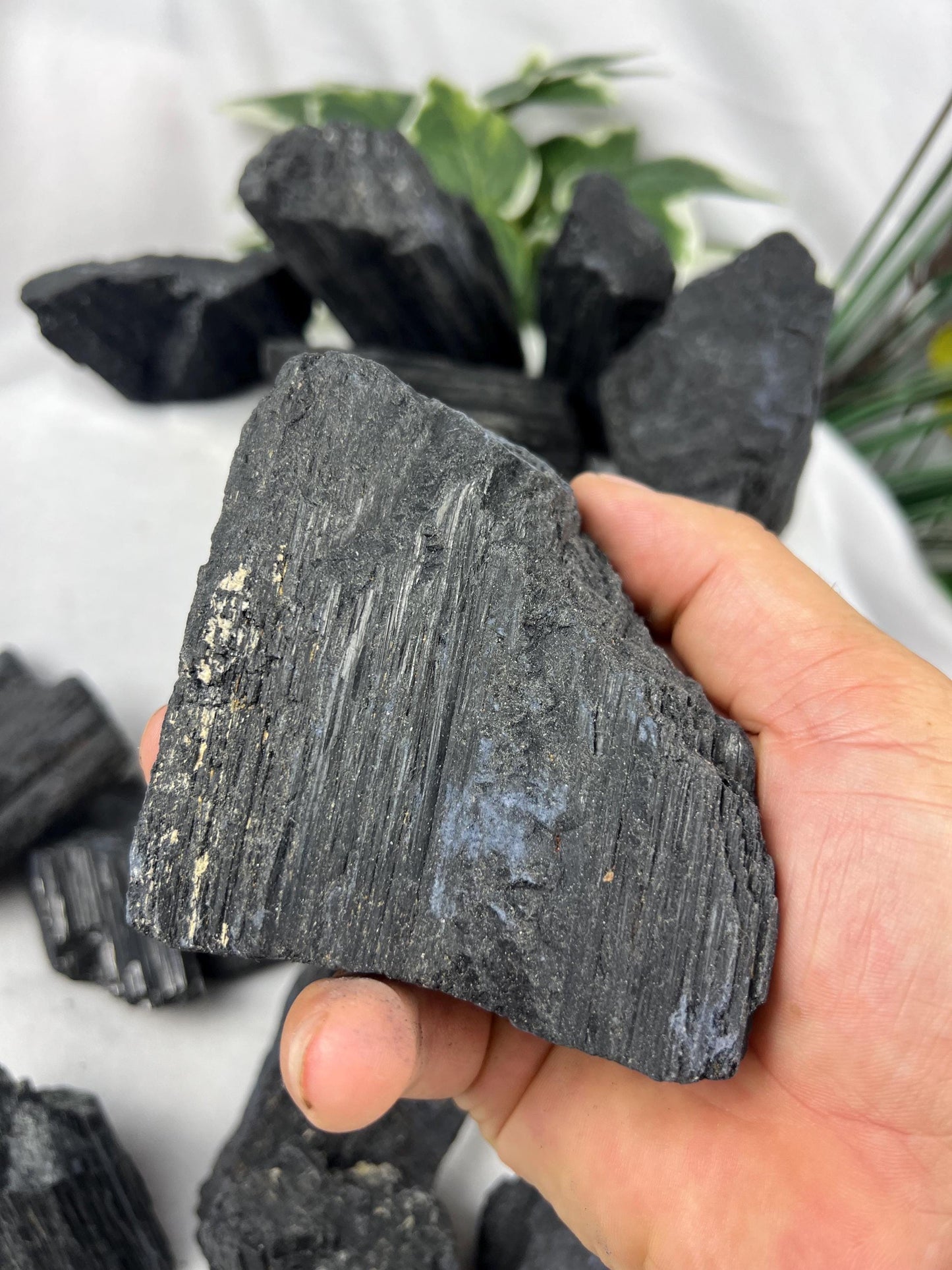 Raw Afghan Black Tourmaline Natural Crystal Raw Worry Stone Home Decor Anxiety Pocket Distraction Meditation Gift Birthday Christmas