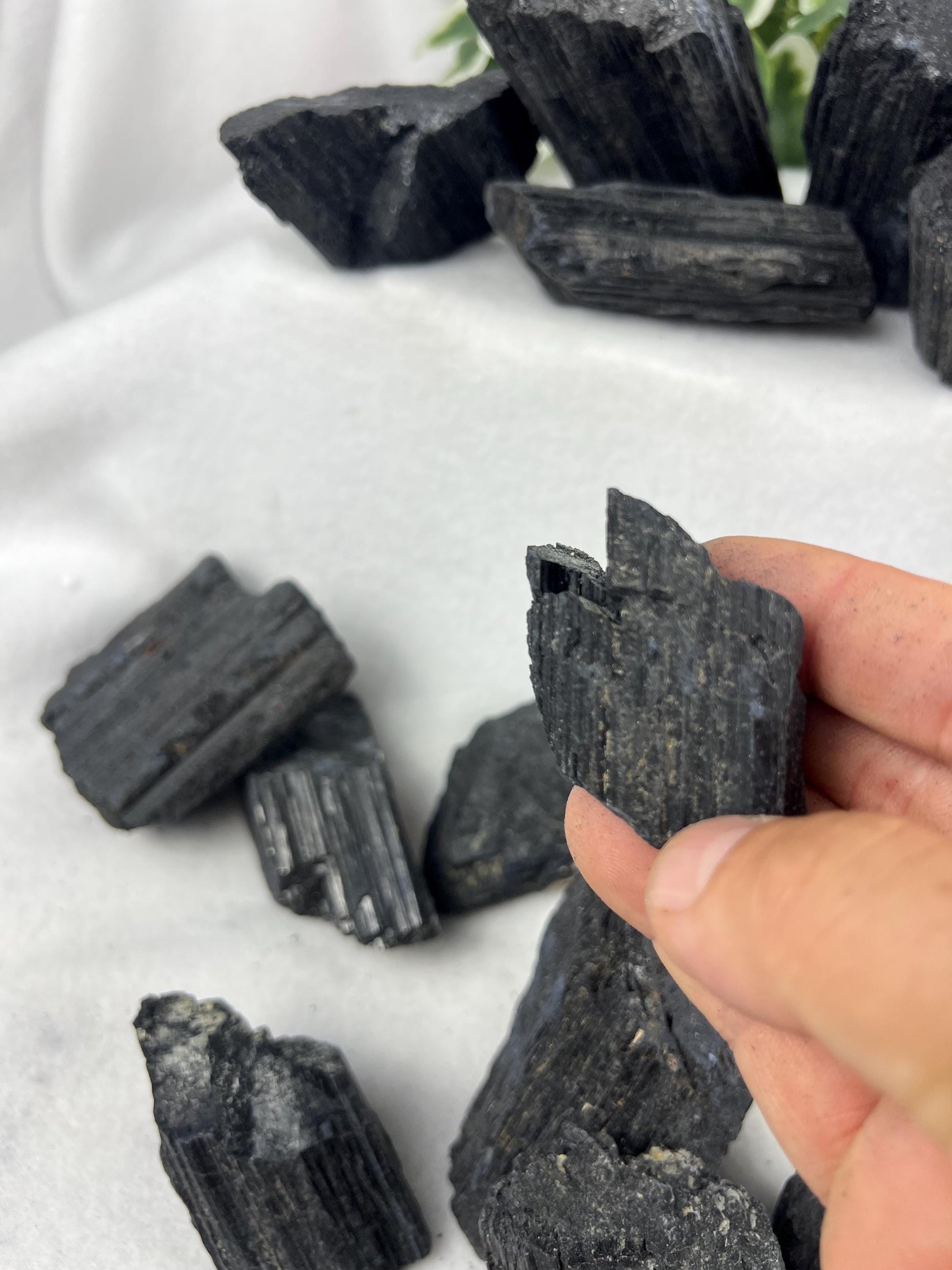 Raw Afghan Black Tourmaline Natural Crystal Raw Worry Stone Home Decor Anxiety Pocket Distraction Meditation Gift Birthday Christmas