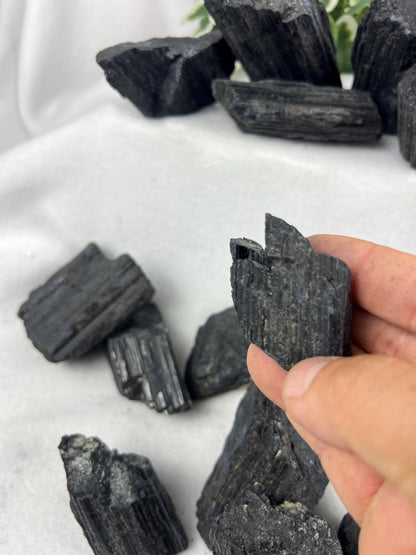 Raw Afghan Black Tourmaline Natural Crystal Raw Worry Stone Home Decor Anxiety Pocket Distraction Meditation Gift Birthday Christmas