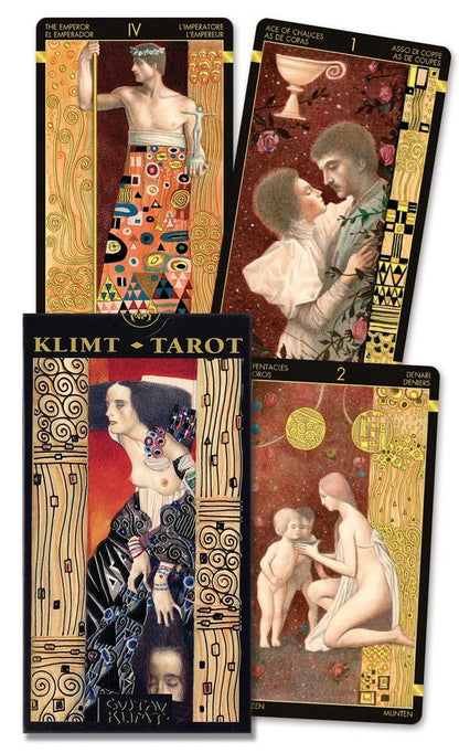 Golden Tarot of Klimt Deck 78 Cards Fully Licensed and Original Inclusive Tarot Deck Guidebook Home Decor Gift
