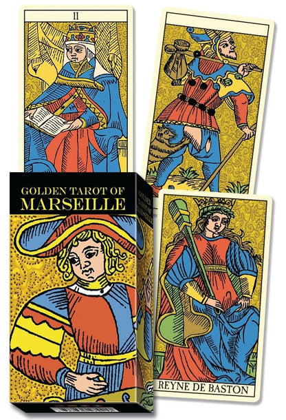 Golden Tarot of Marseille 1751 Deck 78 Cards Fully Licensed and Original Inclusive Tarot Deck Guidebook Home Decor Gift