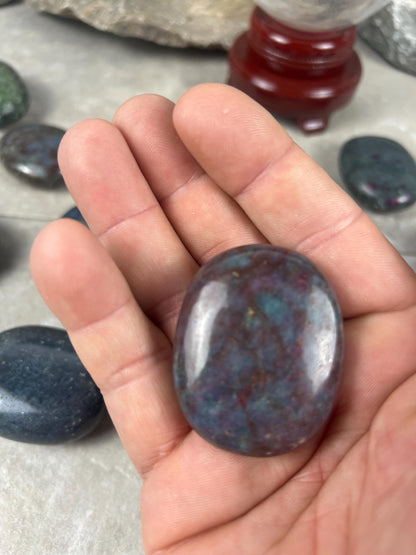 Ruby in Kyanite Matrix Palm Stone: Anxiety Relief, Home Decor Home Decor Worry Pocket Stress Anxiety Palm Stone