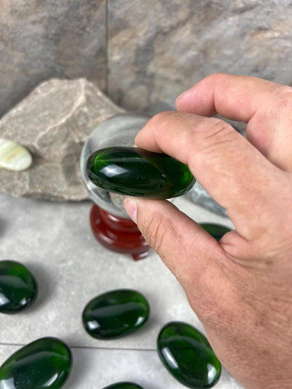Prasiolite Green Quartz Palm Stone: Anxiety Relief Meditation Gift Home Decor Worry Pocket Stress Anxiety Palm Stone