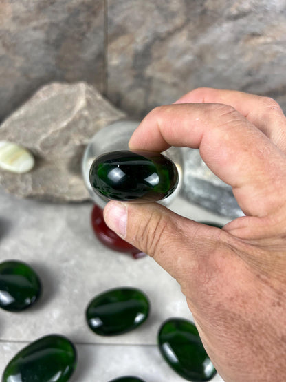 Prasiolite Green Quartz Palm Stone: Anxiety Relief Meditation Gift Home Decor Worry Pocket Stress Anxiety Palm Stone