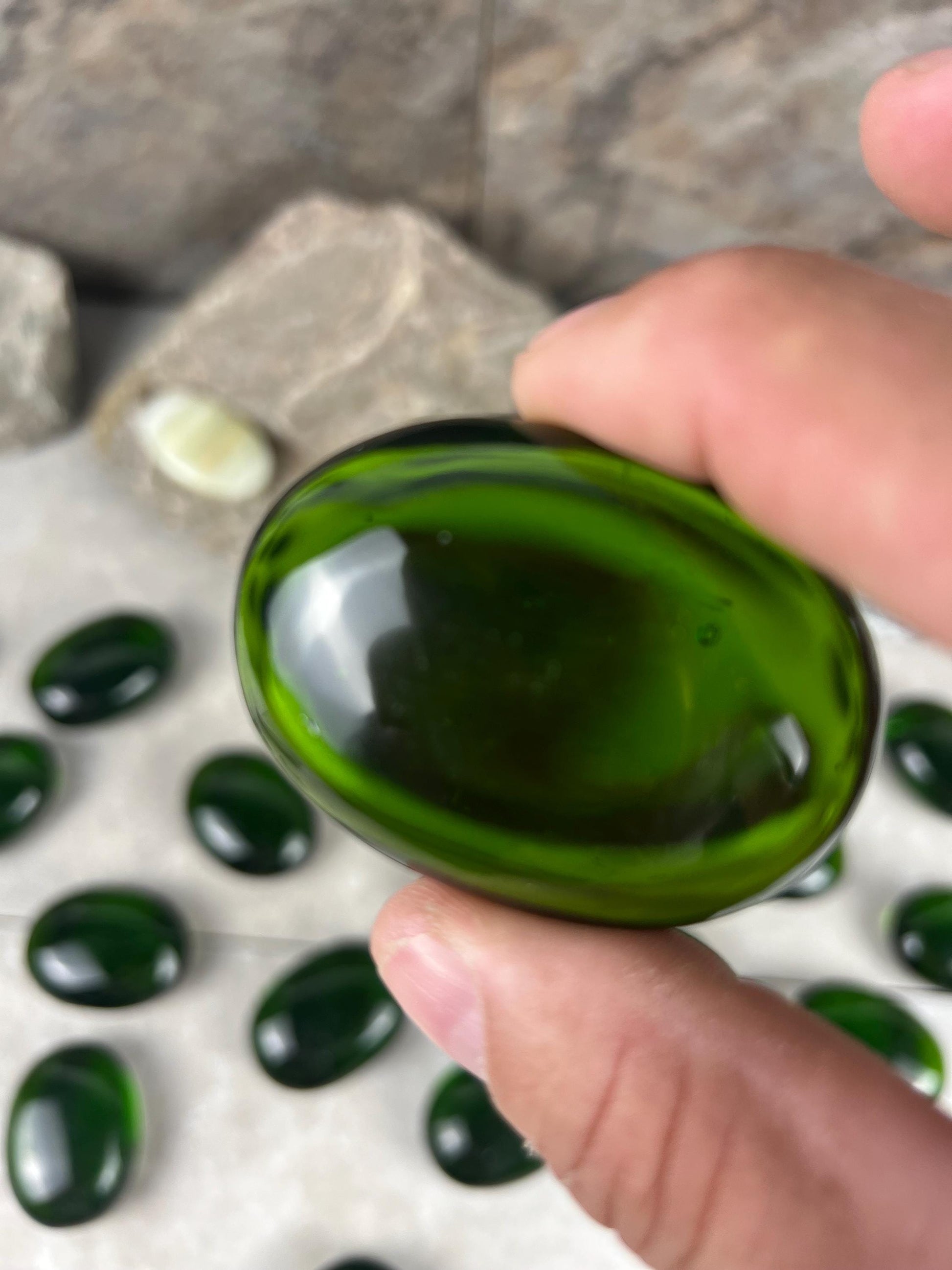 Prasiolite Green Quartz Palm Stone: Anxiety Relief Meditation Gift Home Decor Worry Pocket Stress Anxiety Palm Stone