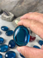 Blue Quartz Crystal: Anxiety Relief Meditation Stone - Xmas Gift Home Decor Worry Pocket Stress Anxiety Palm Stone