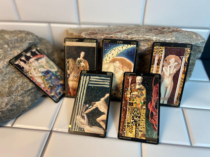 Golden Tarot of Klimt Deck 78 Cards Fully Licensed and Original Inclusive Tarot Deck Guidebook Home Decor Gift